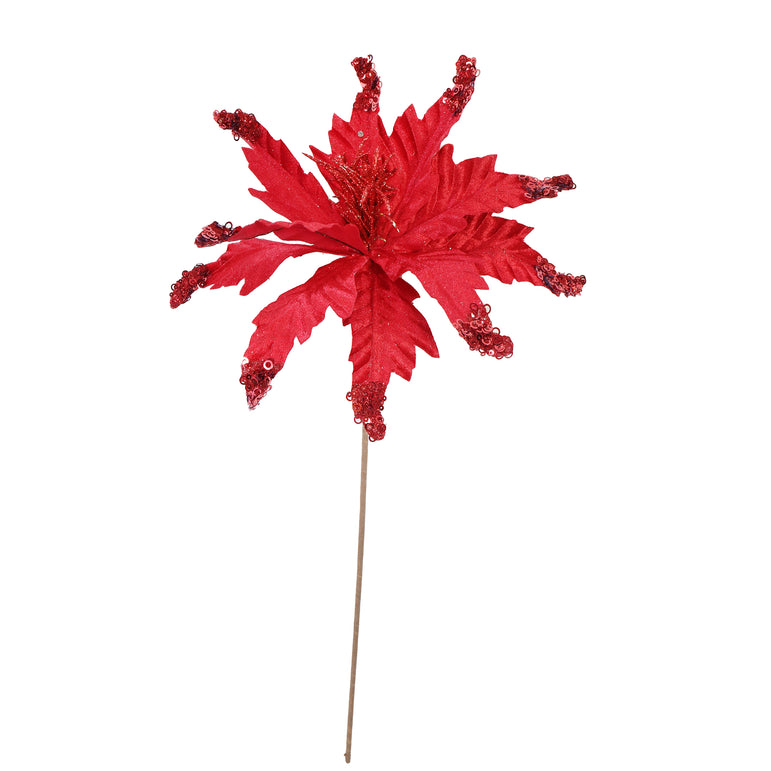 Poinsettia Sequins Stem