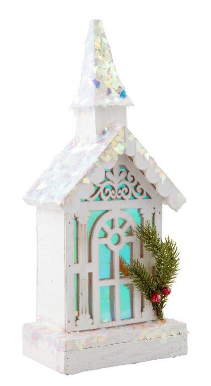 LED White Church Iridescent