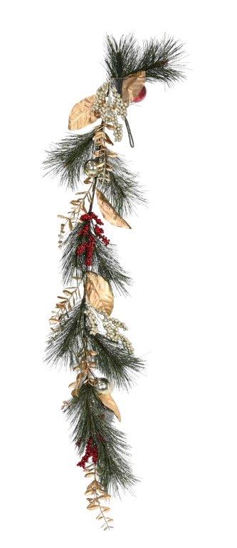 Pine Gold Leaves Garland 120cm