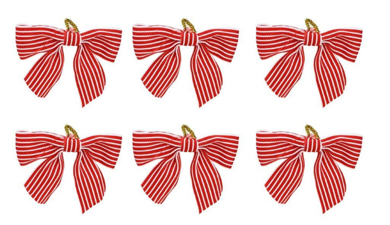 6 Pack Candy Cane Stripe Bow