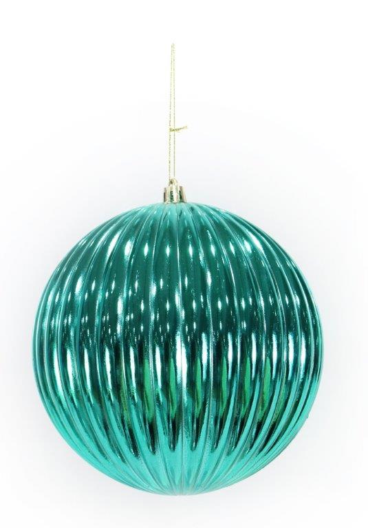 Ribbed Baubles 15cm 8 asstd colours