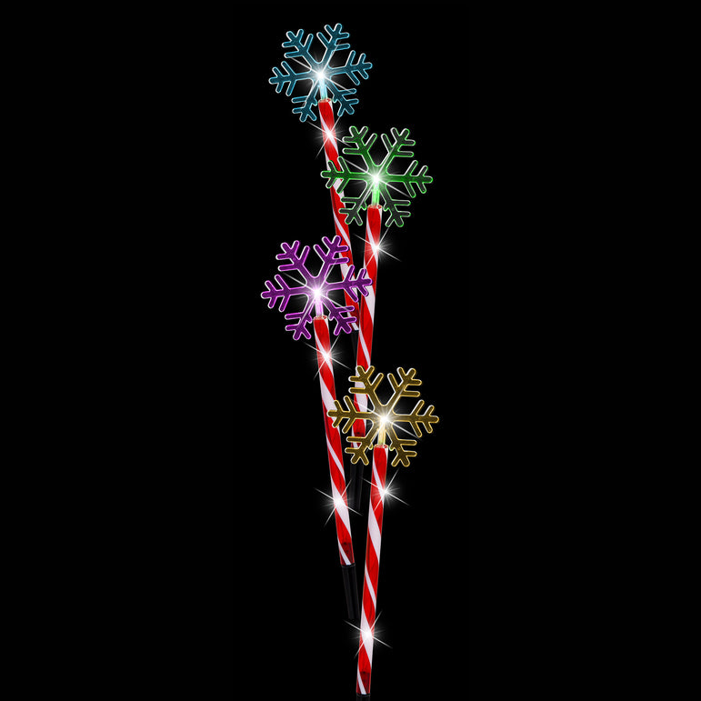Solar Candy Snowflake Path Lights (4pk)