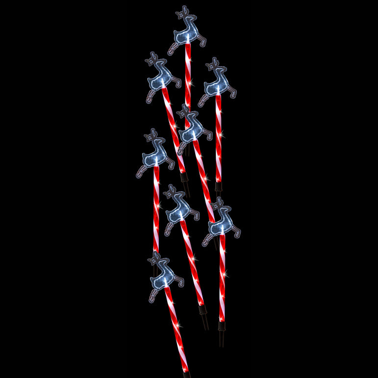 Solar Candy Cane With Reindeer (8pk)
