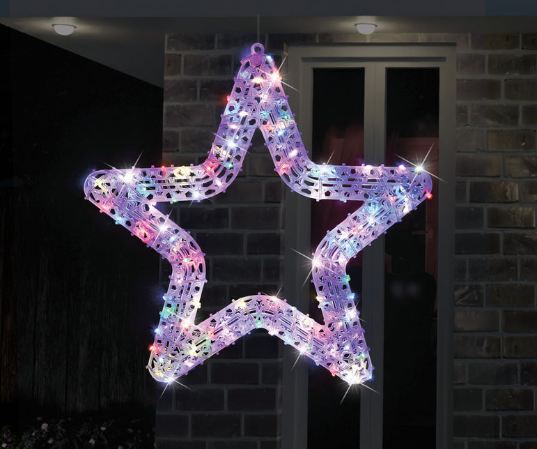LED Pin Light Fancy Star Flashing Asst