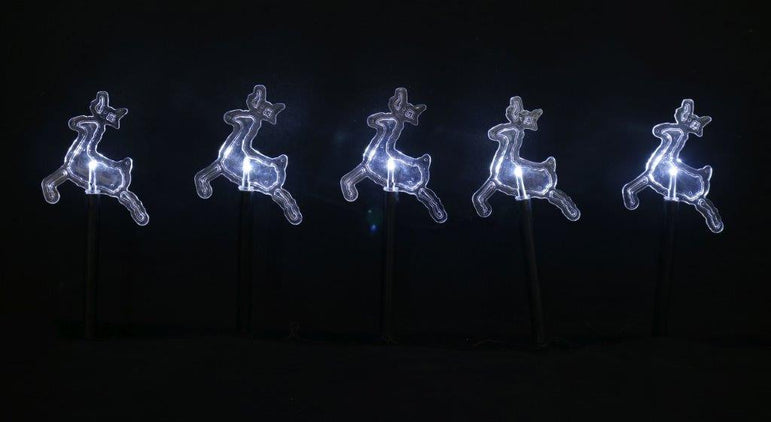 Solar LED Reindeer Path Lights 5 Pack