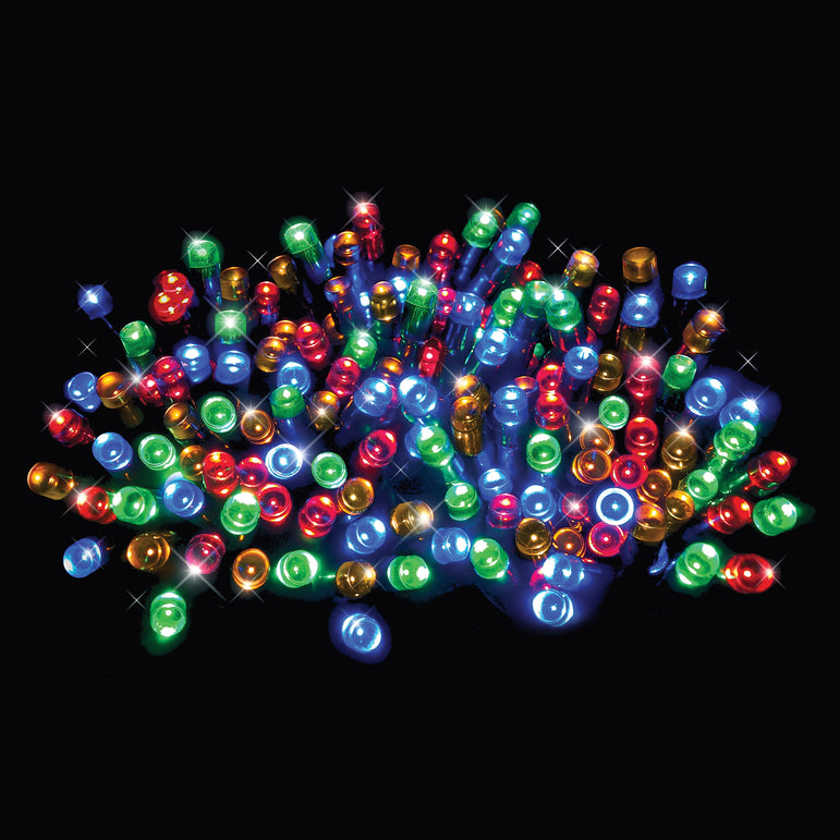 Solar LED Icicles Lights 200 LED asst colours