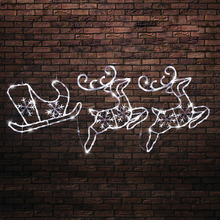 Acrylic Sleigh With Reindeers