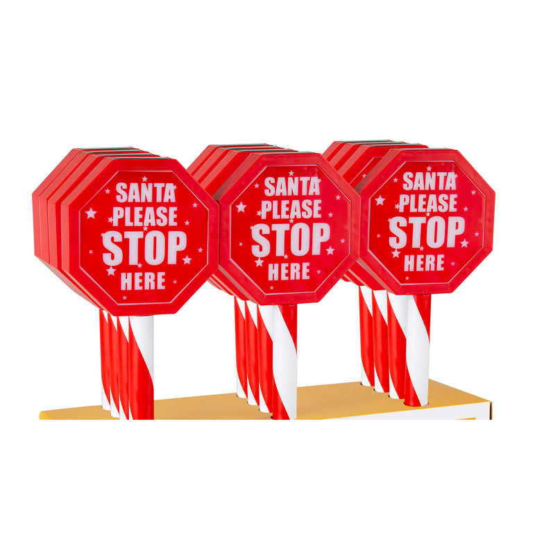 Solar Santa Stop Sign Stake (45cm)
