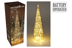 Tree 24Cm Glass With 10LED Amber B/O