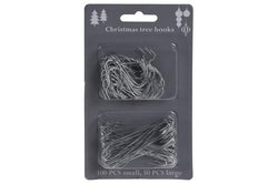 Bauble Ornament Hooks Green and silver asst sizes