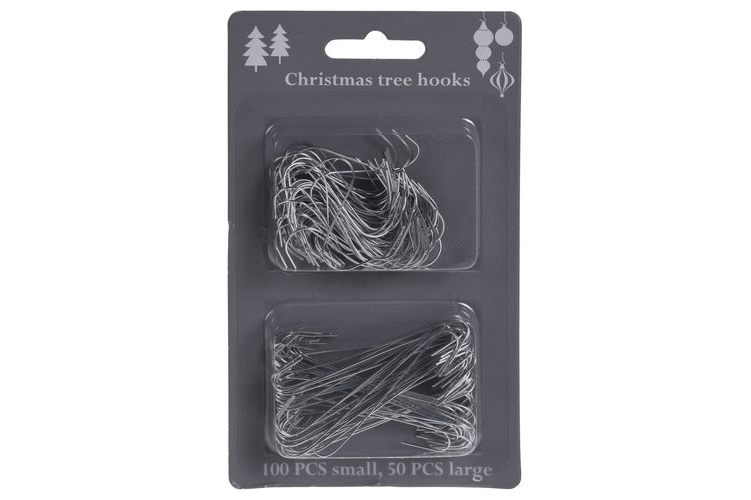 Bauble Ornament Hooks Green and silver asst sizes