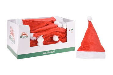 Santa Hats red and white deluxe with Bells or Pom Poms