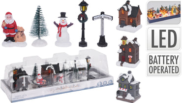 LED Christmas Village winter scenery 10 Piece  BOP