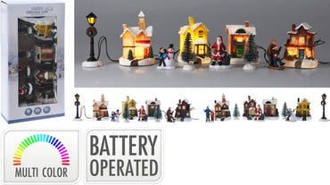 LED Christmas Village winter scenery 10 Piece  BOP