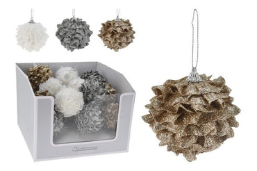 Bauble 8Cm Pinecone 3 Ass