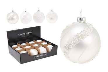 Glass Baubles 80mm -  many assorted colours shades  designs