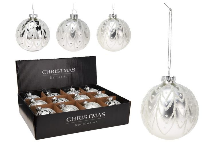Glass Baubles 80mm -  many assorted colours shades  designs