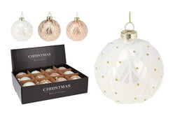 Glass Baubles 80mm -  many assorted colours shades  designs