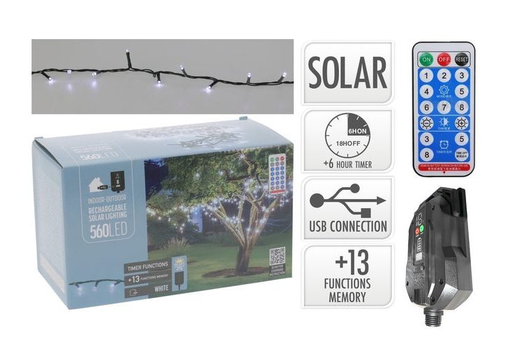 Solar String 480 / 800 LED Multi or cool white /22M / 16m