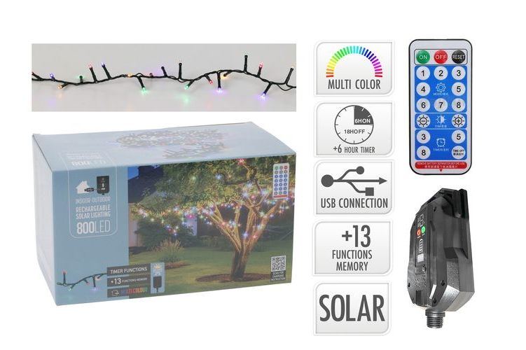 Solar String 480 / 800 LED Multi or cool white /22M / 16m