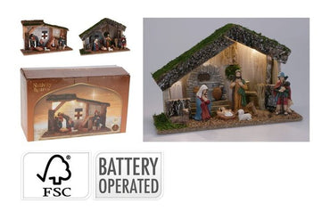 LED Nativity Scene 7PCS  30cm  /  8 PCS 50CM  5 WARM WHITE LED BOP