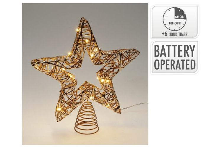 LED TREE Top WIRE Star With 20LED 28Cm Champagne B/O