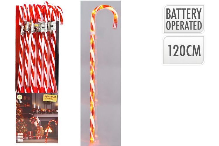 Candy Cane w/ 20LED 120Cm Red w/ W/White OR  75CMN