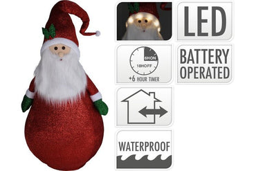 Santa With 7X LED 120Cm W/White IP44 B/O COLLAPSIBLE