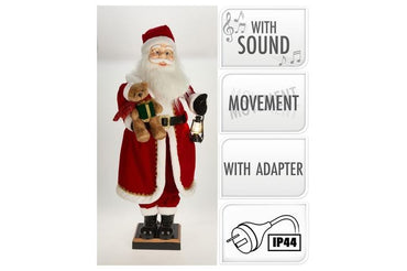Santa  and Reindeer Moving And Music And Led Lights 110 cm collapsible body and head