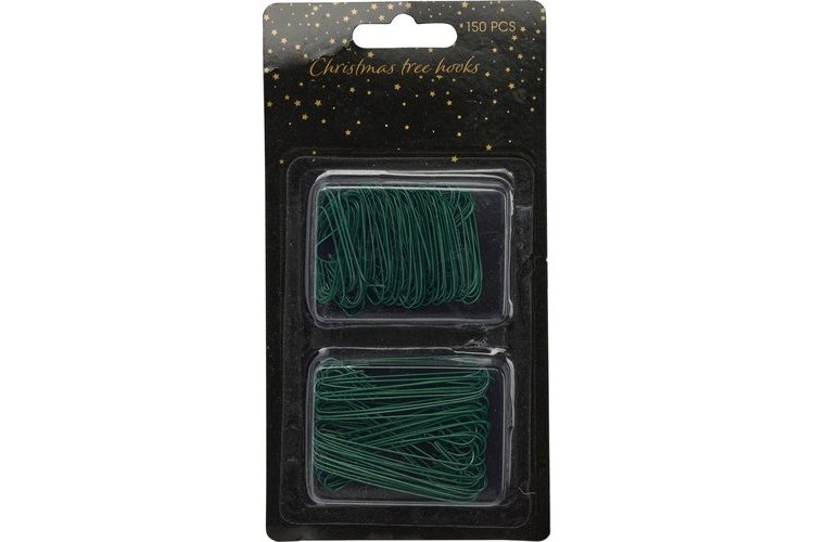 Bauble Ornament Hooks Green and silver asst sizes