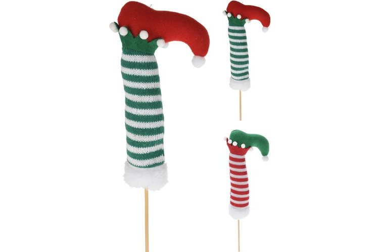 Christmas Elf Leg stocking on pick 40cm and 56cm
