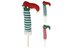 Christmas Elf Leg stocking on pick 40cm and 56cm