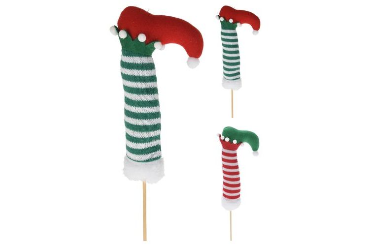 Christmas Elf Leg stocking on pick 40cm and 56cm