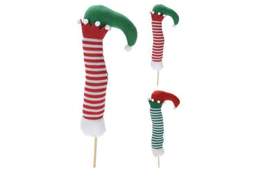 Christmas Elf Leg stocking on pick 40cm and 56cm