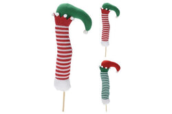 Christmas Elf Leg stocking on pick 40cm and 56cm