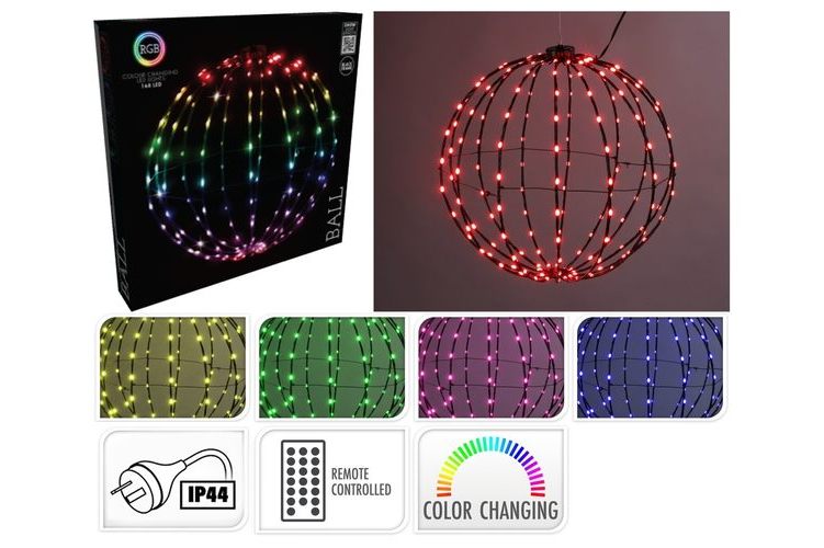 LED 3D Ball 40Cm/50cm RGB Colour Change IP44