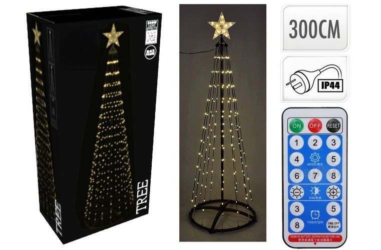 LED Tree 300Cm 550LED warm white Black frame
