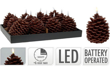 LED Candle Tree /PINE CONE  B/O TIMER