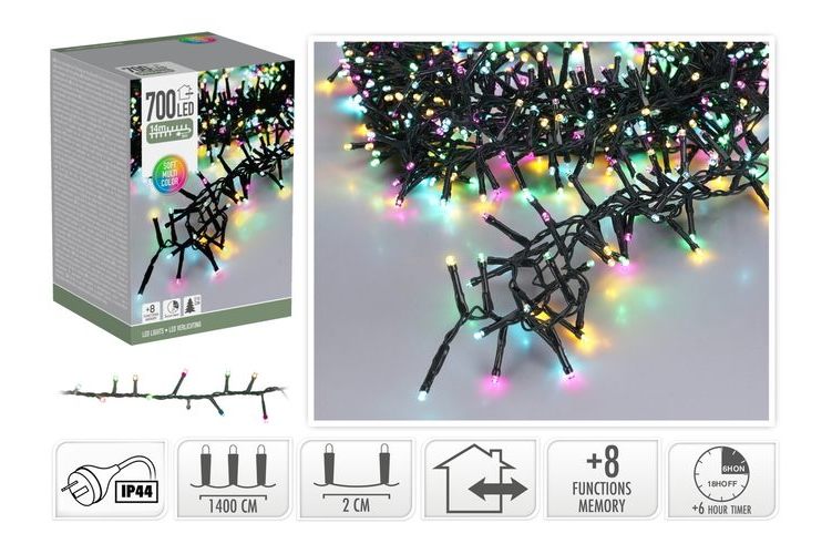 LED Cluster LIGHTS 700 LED / 1000 LED IN 5 Asst Colours outdoor indoor