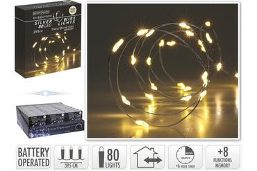 Silver Wire 80LED IP44 Warm White