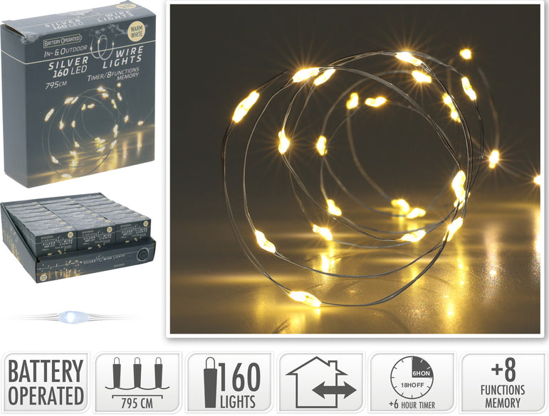 Silver Wire 80LED IP44 Warm White