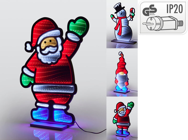 Infinity  lights 9 designs   Santa  / tree / snowman  (28cm)Deer / Elf / Candy man(37cm) Santa Snowman Gnome (45cm)