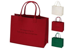 Christmas Bag Felt 3Ass Colours with printed message 44X34CChristmas