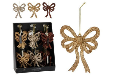 Tree Ornaments Bows and trees hanging decorations asst colours and shapes