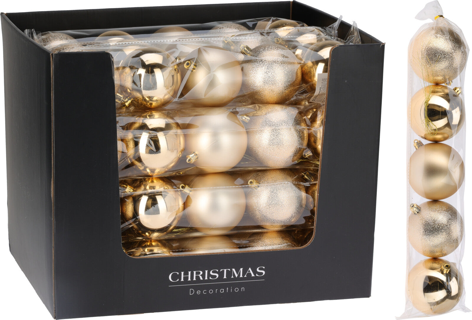 Baubles Gold  80mm - 5 pack /  individual 100/ 140/180mm