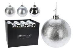 Baubles SILVER  80mm - 5 pack /  singles 100/ 140 /180mm