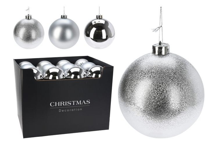 Baubles SILVER  80mm - 5 pack /  singles 100/ 140 /180mm