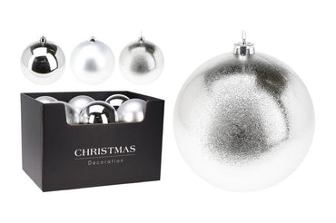 Baubles SILVER  80mm - 5 pack /  singles 100/ 140 /180mm