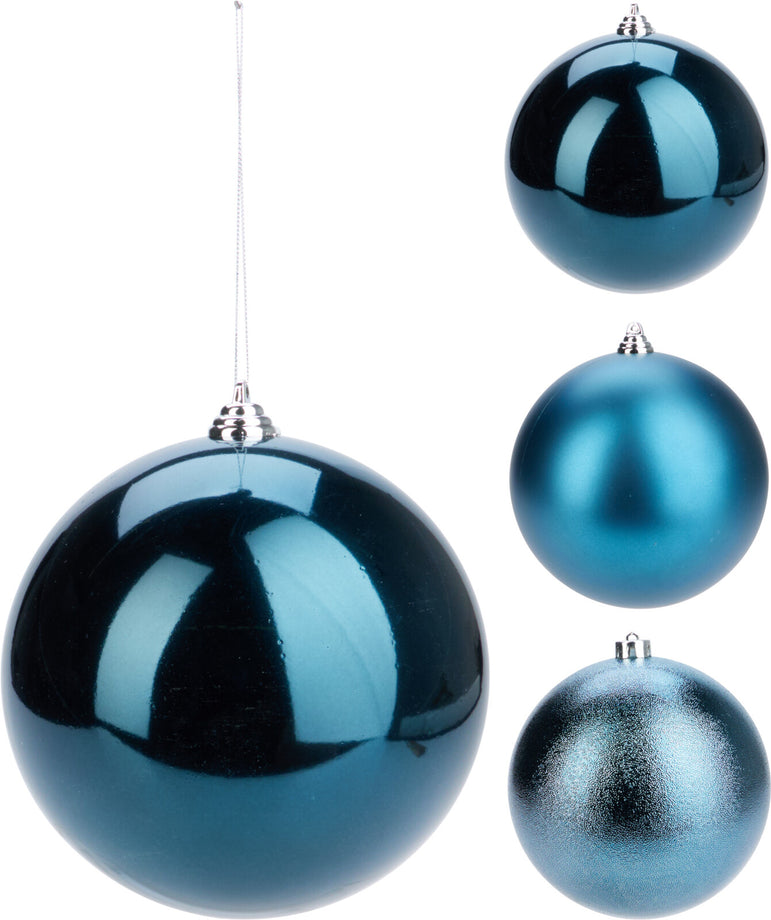 Baubles BLUE 80mm - 5 pack /  individual 100/ 140 /180mm