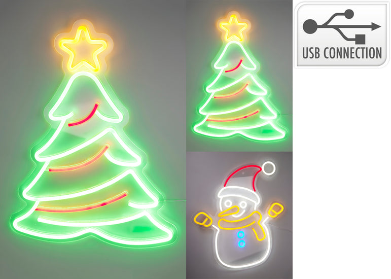 Wall Neon motifs 12 Ass Xmas USB